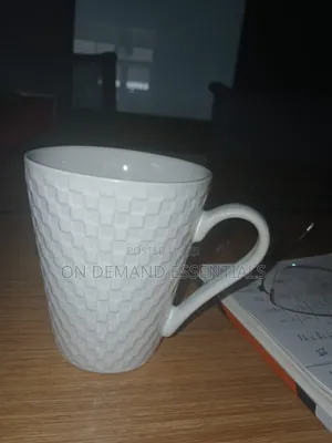 White Ceramic Checked Mug