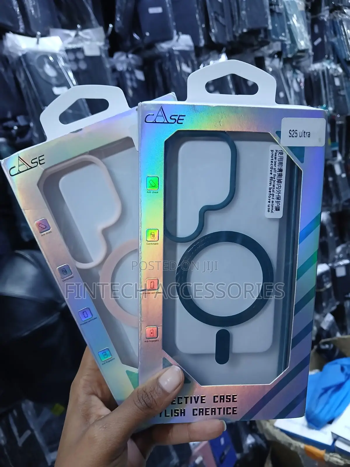 Magnetic Clear Case for Samsung Galaxy S25 Ultra – Frosted Back-Black