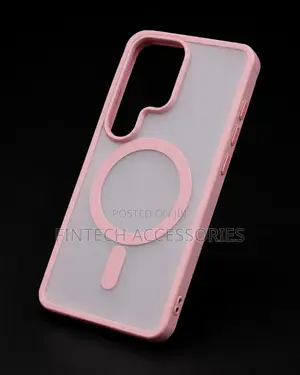 Magnetic Clear Case for Samsung Galaxy S25 Ultra – Frosted Back-Black