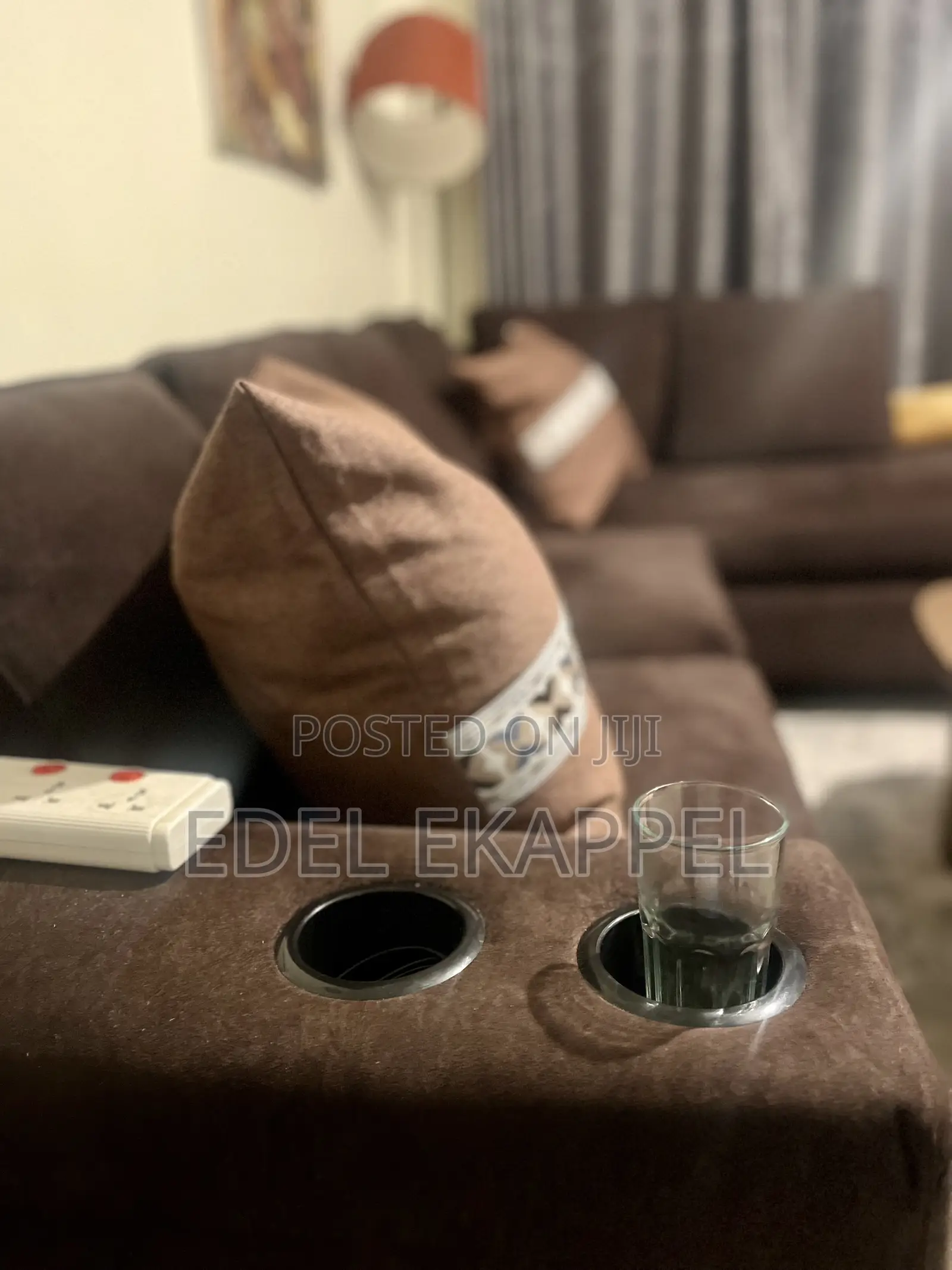 5 Seater L-Shaped Couch With Two Cupholders - Great Condition