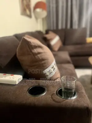 5 Seater L-Shaped Couch With Two Cupholders - Great Condition