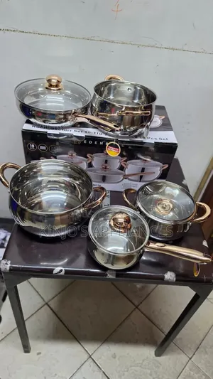 10 Pieces Gold Stainless Steel Edenburg EB-2422 Cookware Set