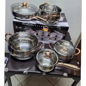10 Pieces Gold Stainless Steel Edenburg EB-2422 Cookware Set