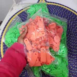 Orange Customizable Ear Tags for Goats