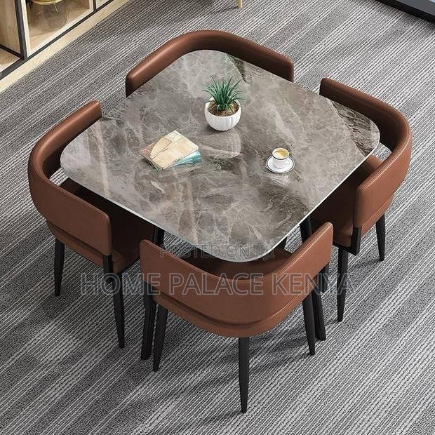 Dining Set; Elegant Marble Top Dining Furniture Set