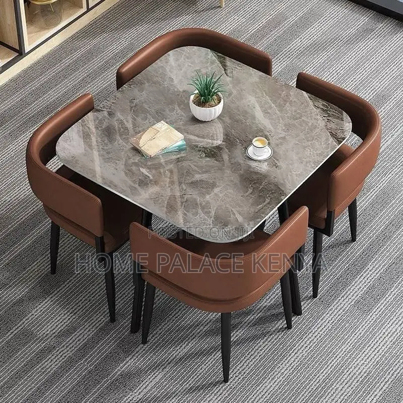 Dining Set; Elegant Marble Top Dining Furniture Set