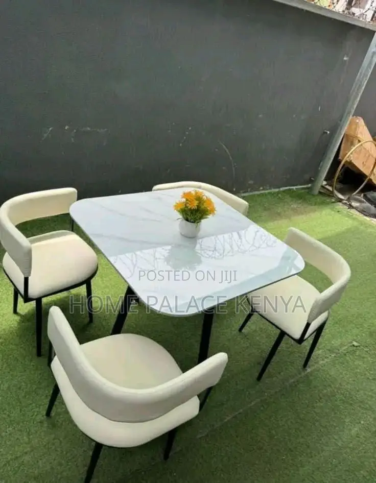 Dining Set; Elegant Marble Top Dining Furniture Set