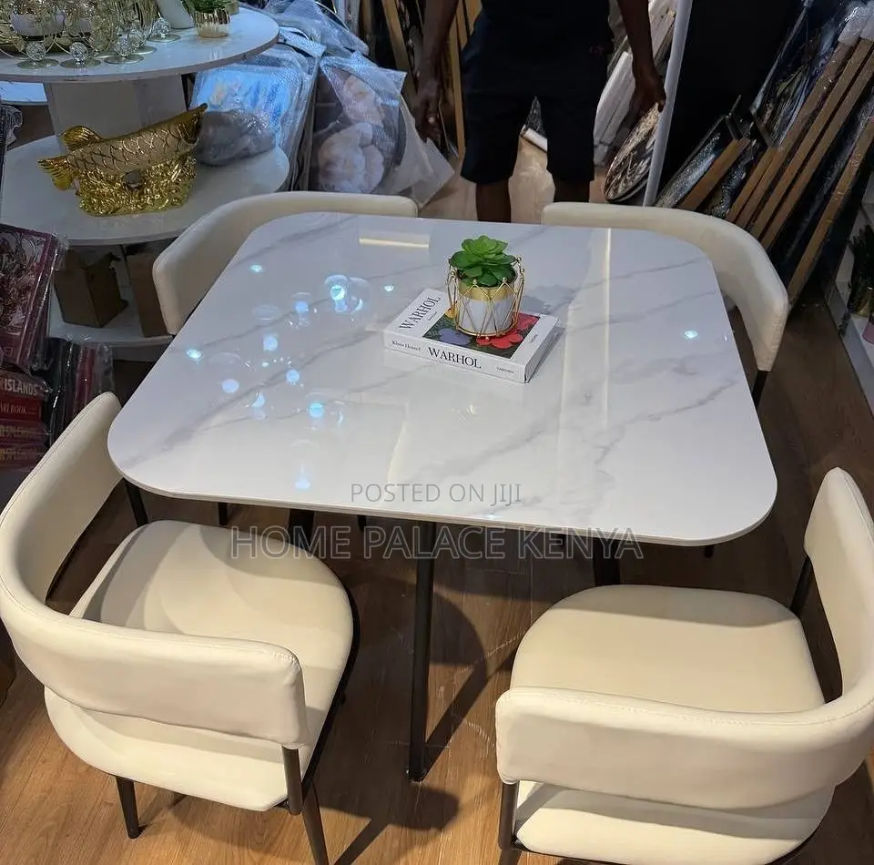 Dining Set; Elegant Marble Top Dining Furniture Set