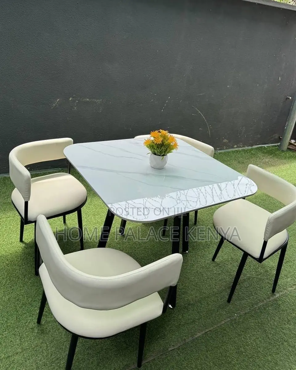 Dining Set; Elegant Marble Top Dining Furniture Set
