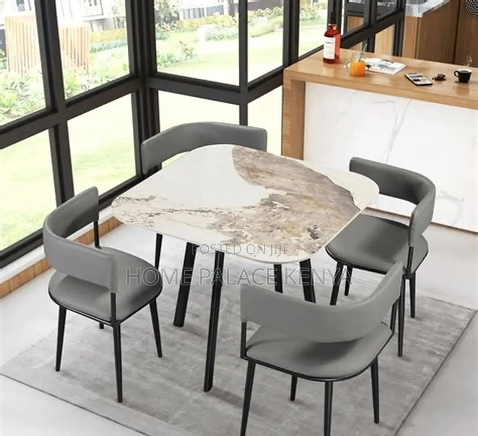 Dining Set; Elegant Marble Top Dining Furniture Set