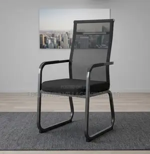 Boardroom Chair; Mesh Mid Back Non Swivel Guest Chair