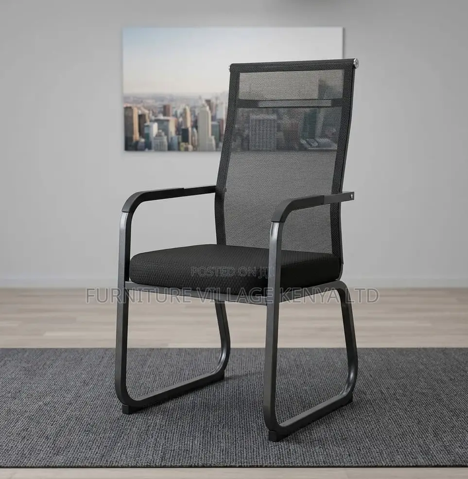 Boardroom Chair; Mesh Mid Back Non Swivel Guest Chair