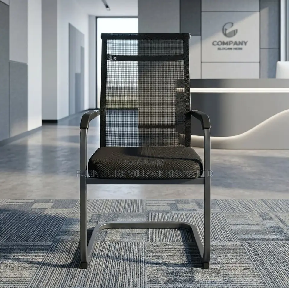 Boardroom Chair; Mesh Mid Back Non Swivel Guest Chair
