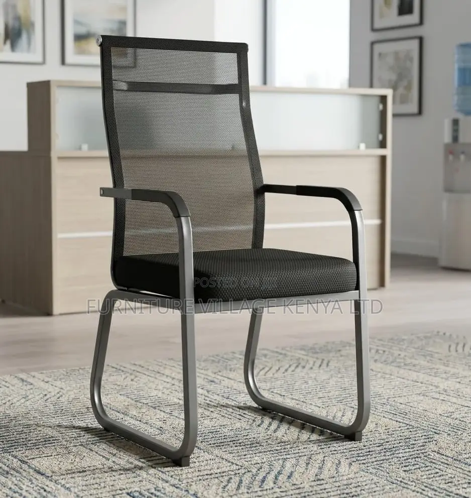 Boardroom Chair; Mesh Mid Back Non Swivel Guest Chair