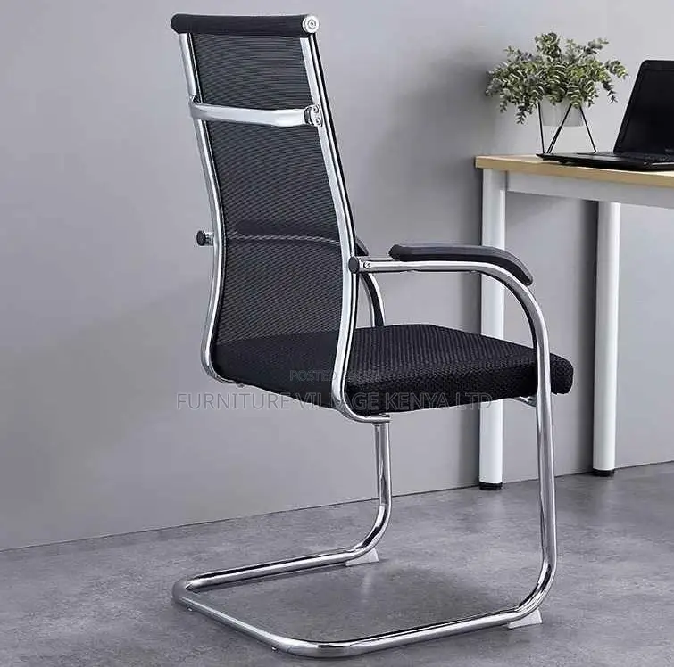 Boardroom Chair; Mesh Mid Back Non Swivel Guest Chair