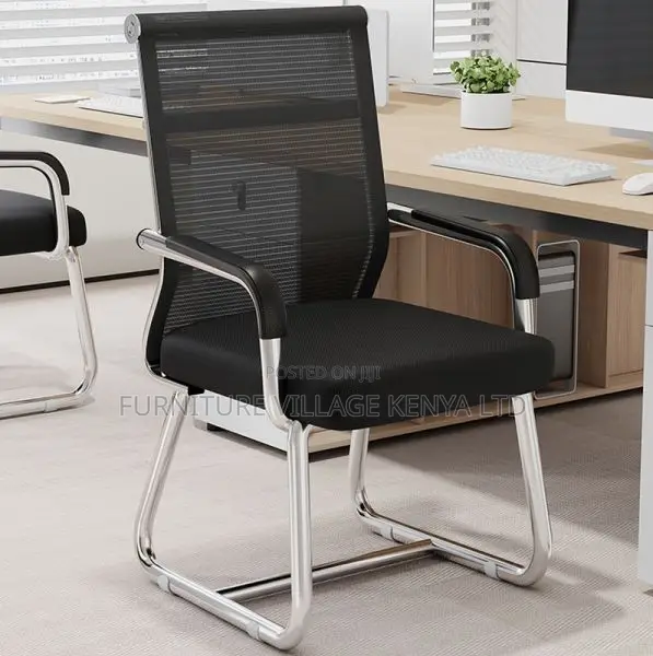 Boardroom Chair; Mesh Mid Back Non Swivel Guest Chair