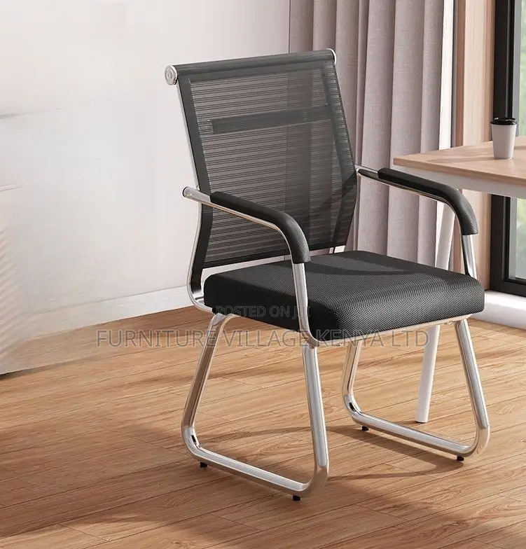 Boardroom Chair; Mesh Mid Back Non Swivel Guest Chair