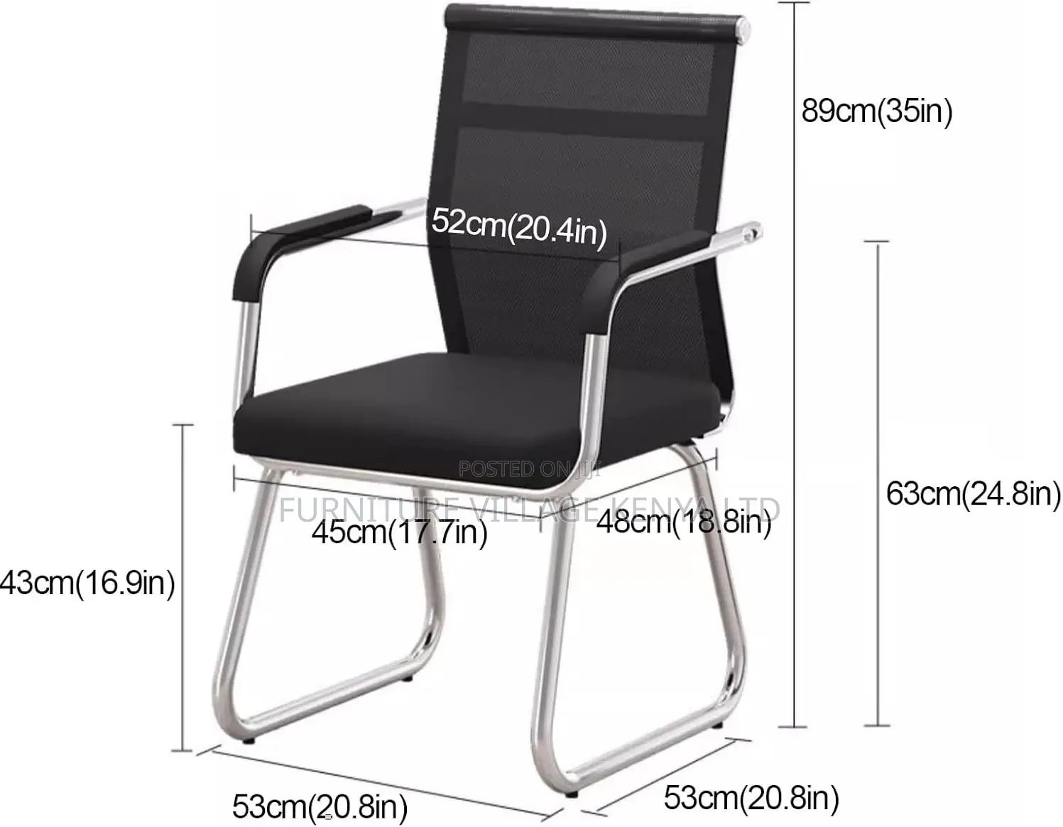 Boardroom Chair; Mesh Mid Back Non Swivel Guest Chair