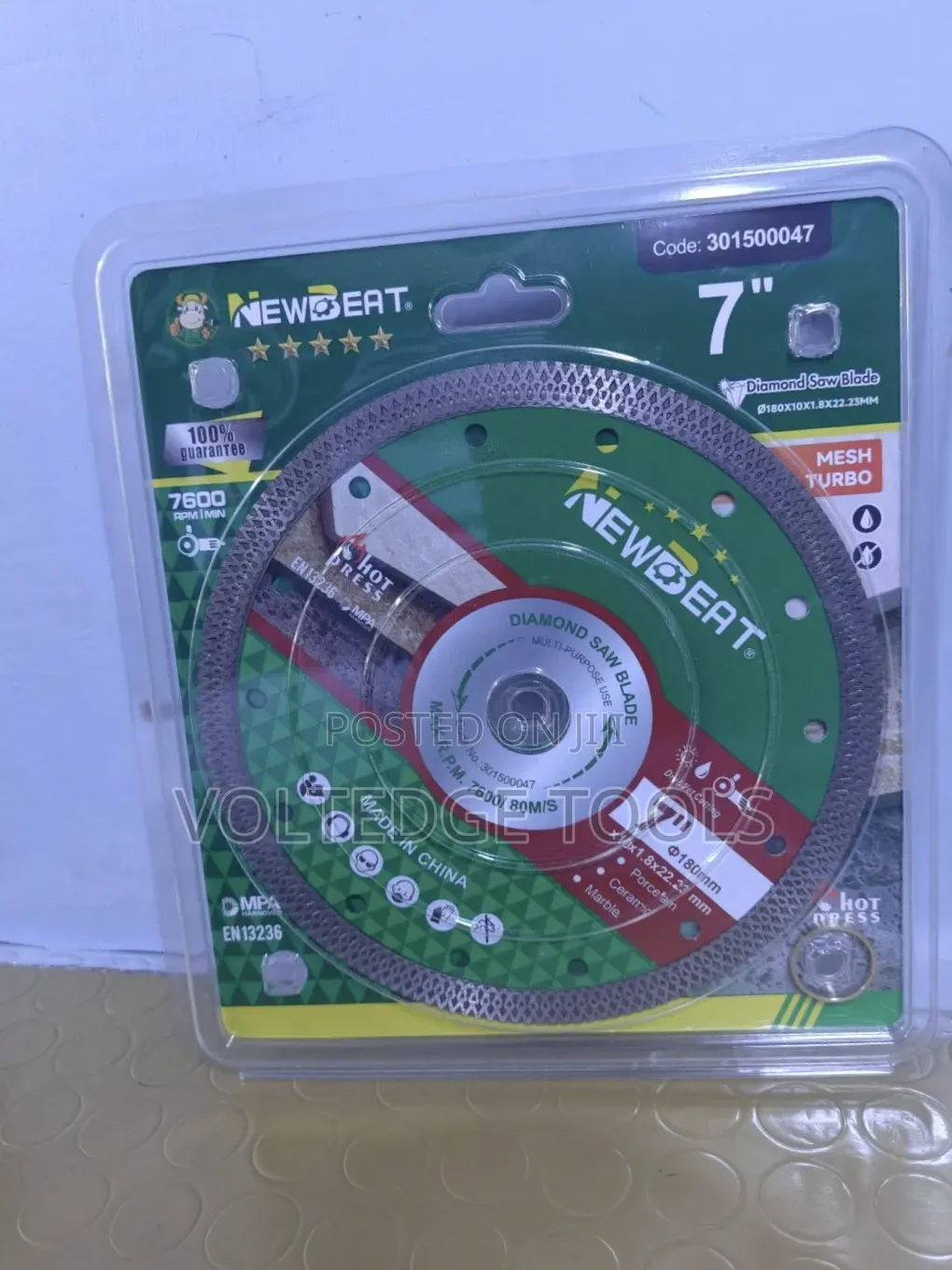 Newbeat 7" Mesh Turbo Diamond Saw Blade (180mm) – Brand New