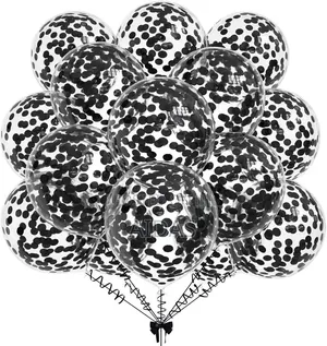 10 Pieces Black Confetti Balloons