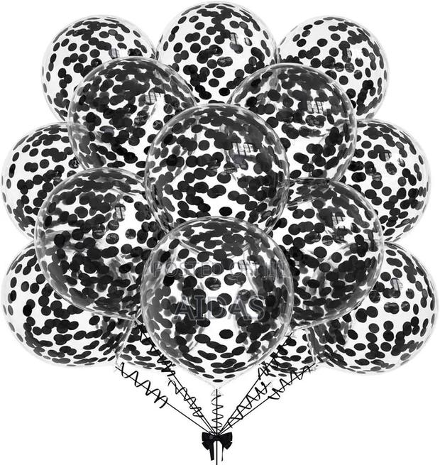 10 Pieces Black Confetti Balloons