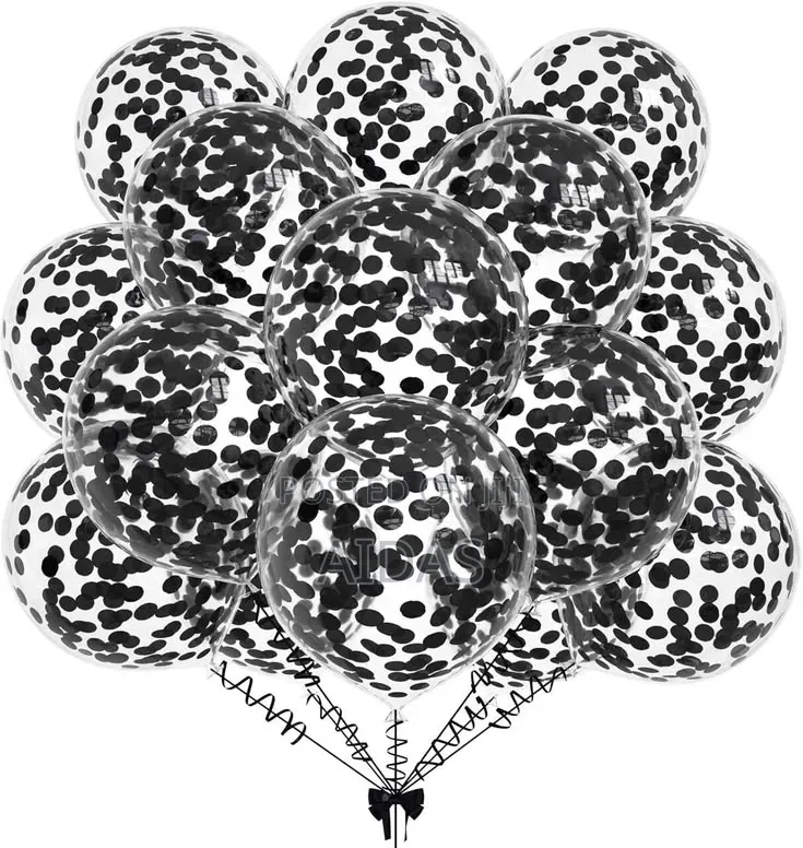 10 Pieces Black Confetti Balloons