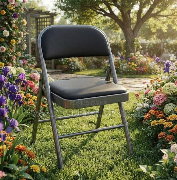 Office Chairs; Foldable Black Outdoor Home Chairs - thumbnail 5