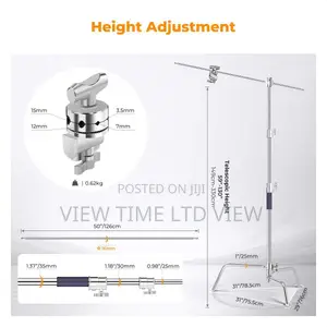 K F Concept 3.3m Heavy Duty Stainless Steel C Stand With Boom Arm