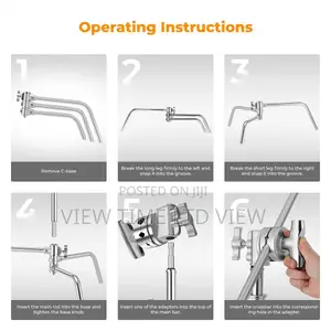 K F Concept 3.3m Heavy Duty Stainless Steel C Stand With Boom Arm