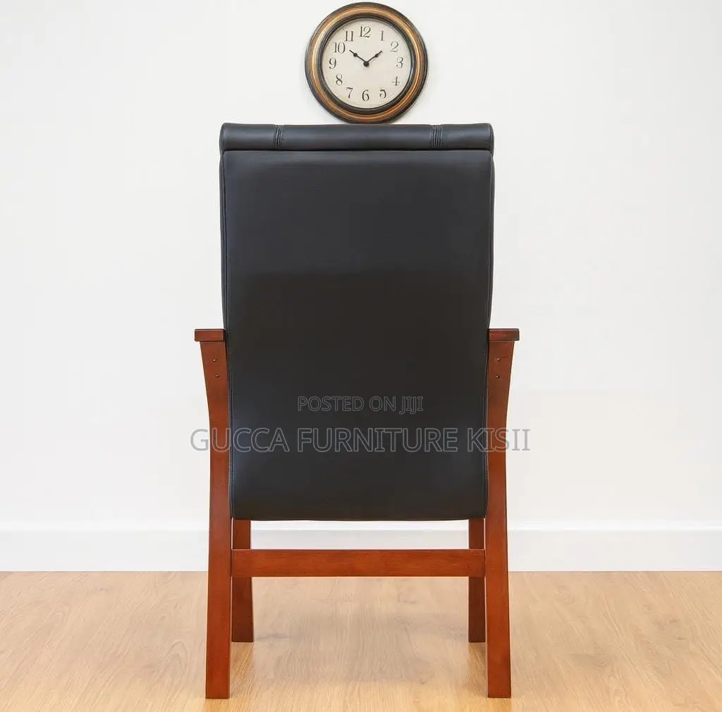 Leather Chair; Mahogany Pulpit/Office Chair