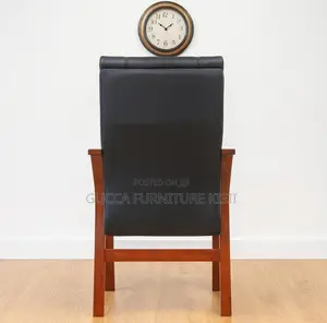 Leather Chair; Mahogany Pulpit/Office Chair
