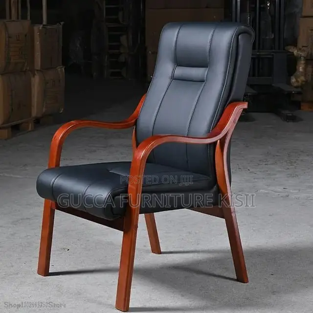 Leather Chair; Mahogany Pulpit/Office Chair