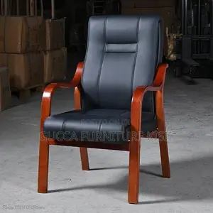 Leather Chair; Mahogany Pulpit/Office Chair