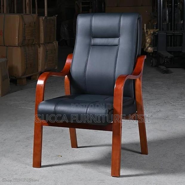 Leather Chair; Mahogany Pulpit/Office Chair