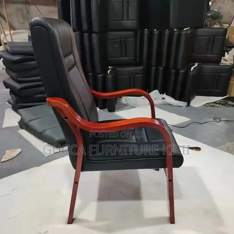 Leather Chair; Mahogany Pulpit/Office Chair