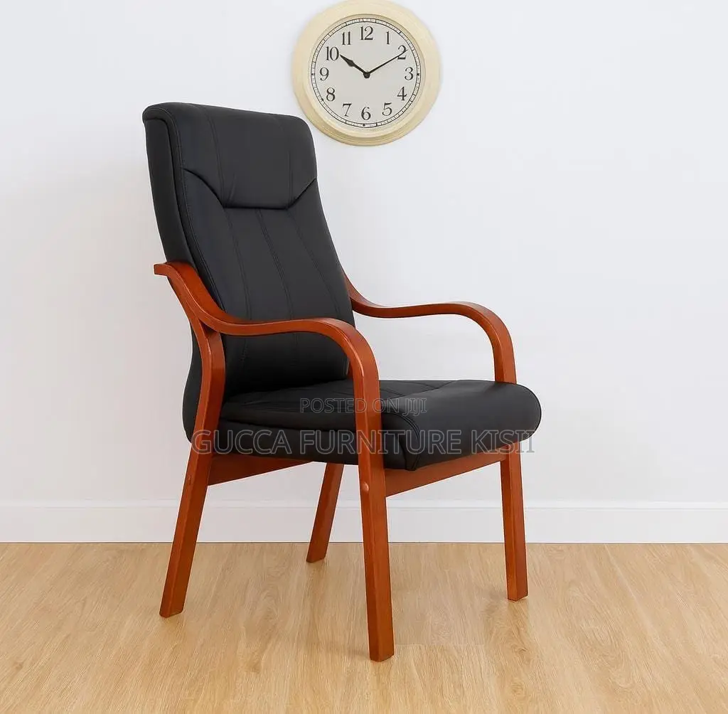 Leather Chair; Mahogany Pulpit/Office Chair