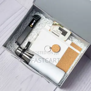 Executive Gift Set With Flask, Notebook, Pen With Pen Casing Keychain