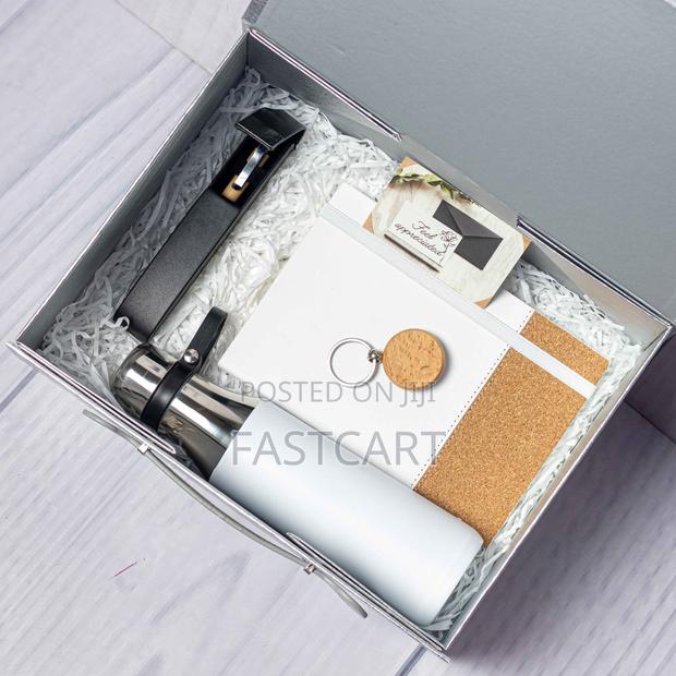 Executive Gift Set With Flask, Notebook, Pen With Pen Casing Keychain