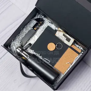 Executive Gift Set With Flask, Notebook, Pen With Pen Casing Keychain