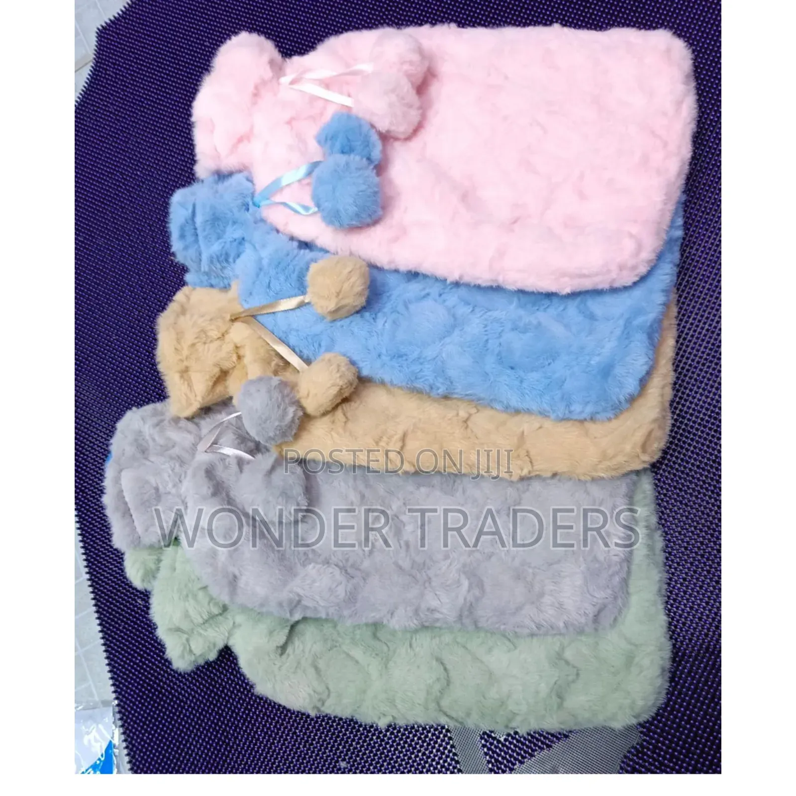 *Fluffy Fabric Covered 2 Litre Hot Water Bottle Bag.