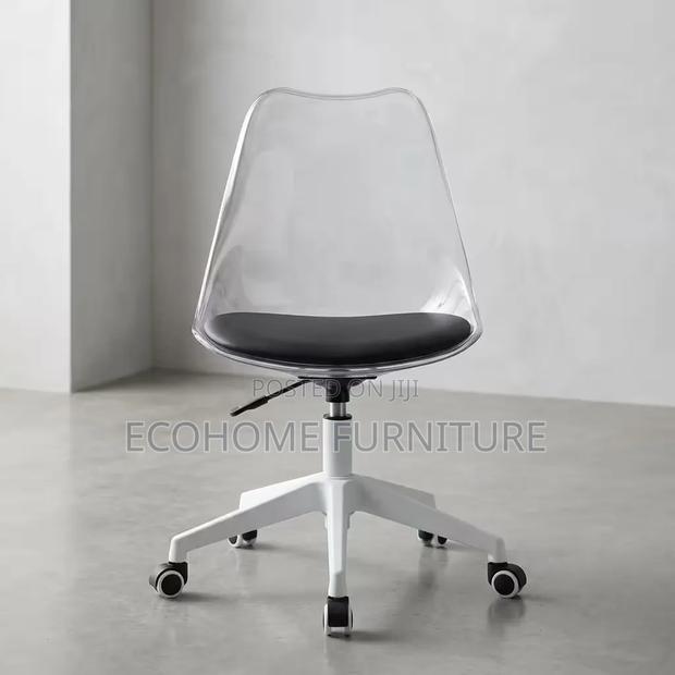 Office Chair Modern Clear Acrylic Swivel With Wheels