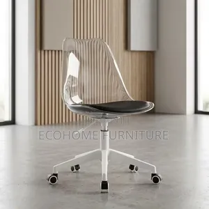 Office Chair Modern Clear Acrylic Swivel With Wheels