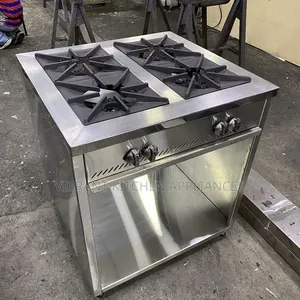 4-Burner Stainless Steel Commercial Cooker