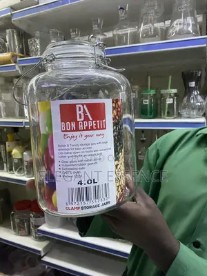 Bon Appetit Glass Storage Jar With Clip Handle 4l
