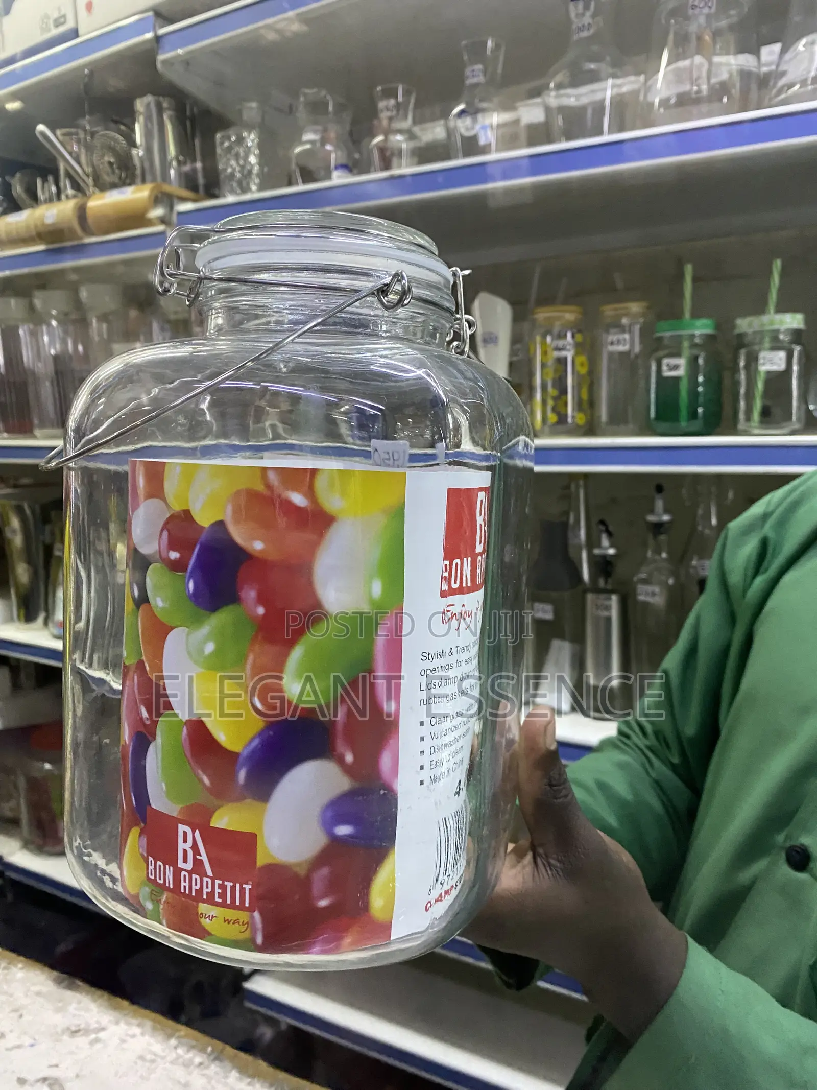 Bon Appetit Glass Storage Jar With Clip Handle 4l