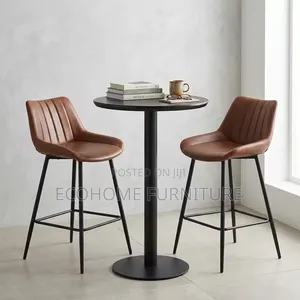 2 Bar Leather High Chairs Modern Stool