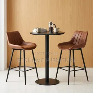 2 Bar Leather High Chairs Modern Stool
