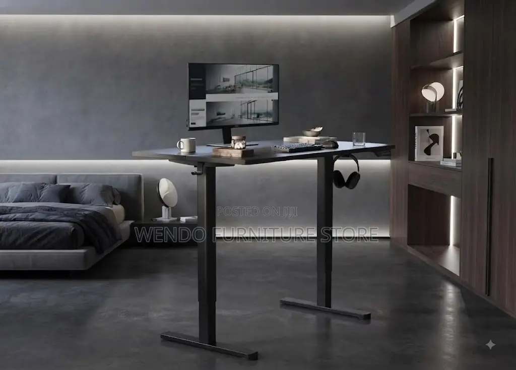 Office Desk; 140CM Black Adjustable Ergonomic Home Desk