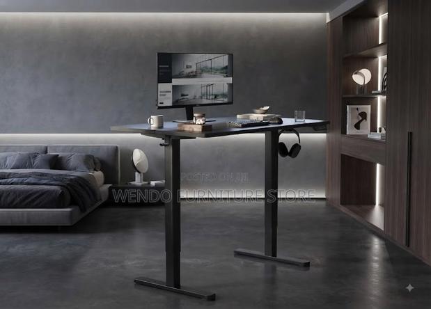 Office Desk; 140CM Black Adjustable Ergonomic Home Desk - main view