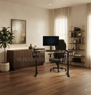 Office Desk; 140CM Black Adjustable Ergonomic Home Desk